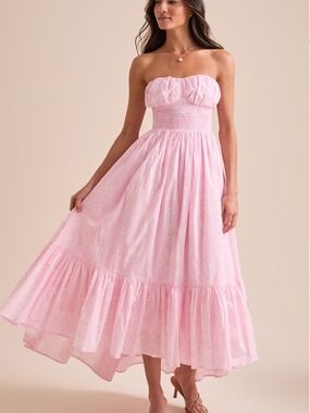 altar'd state pink strapless dress Altar'd State | Tatum Strapless Dress | PINK-ORANGE | Material: 100% Polyester